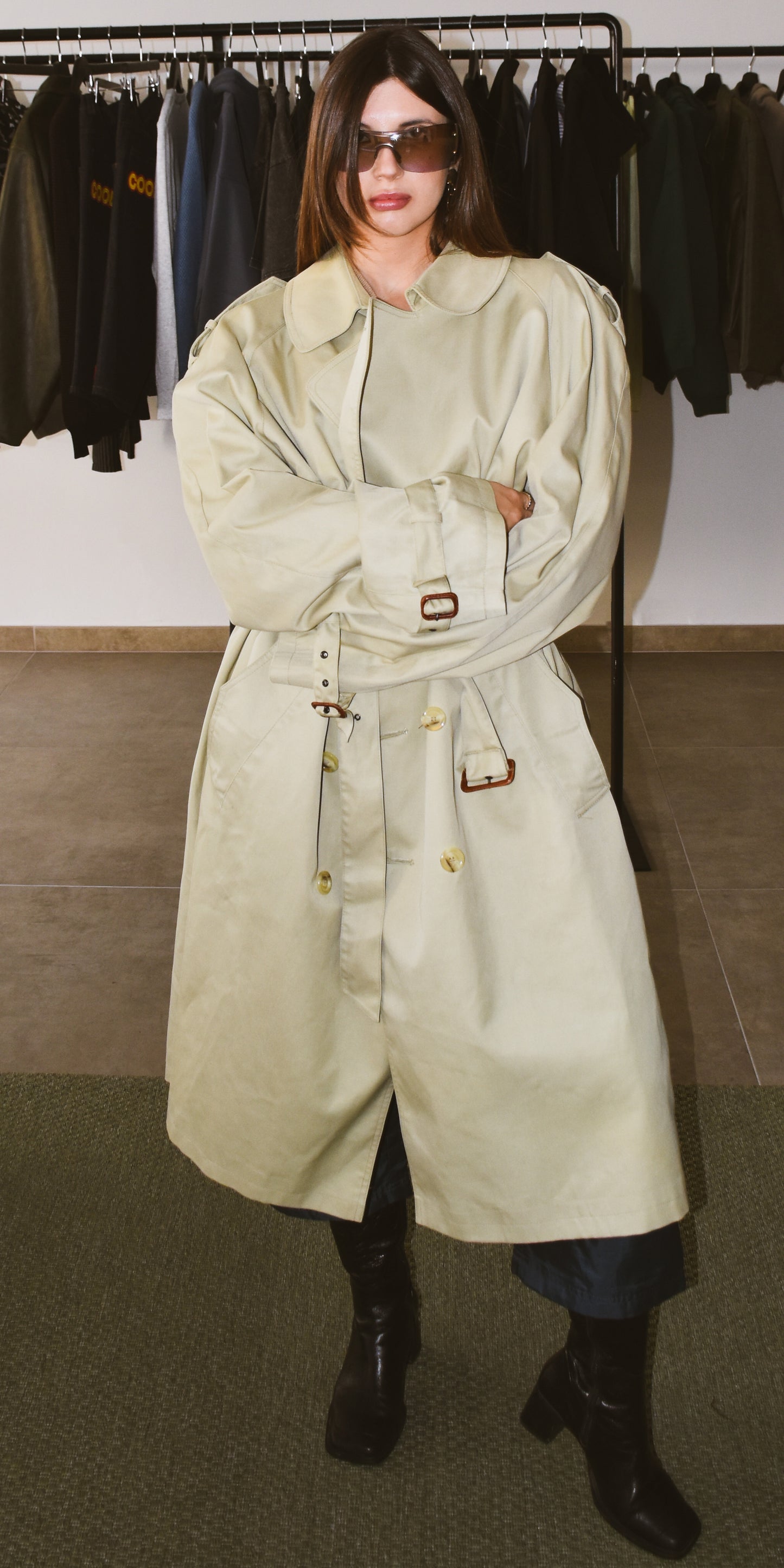 Beige trenchcoat