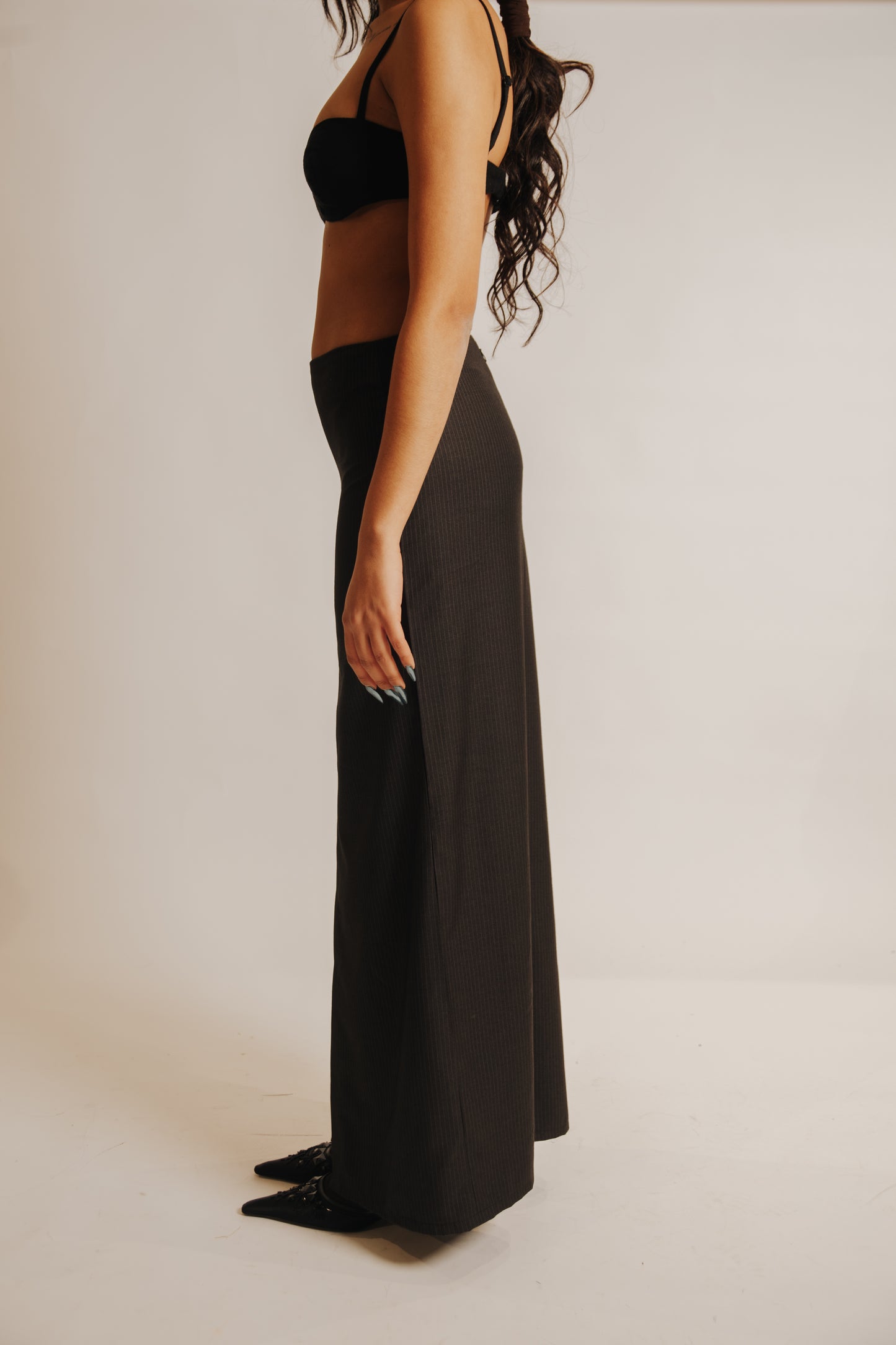 Pinstriped long skirt