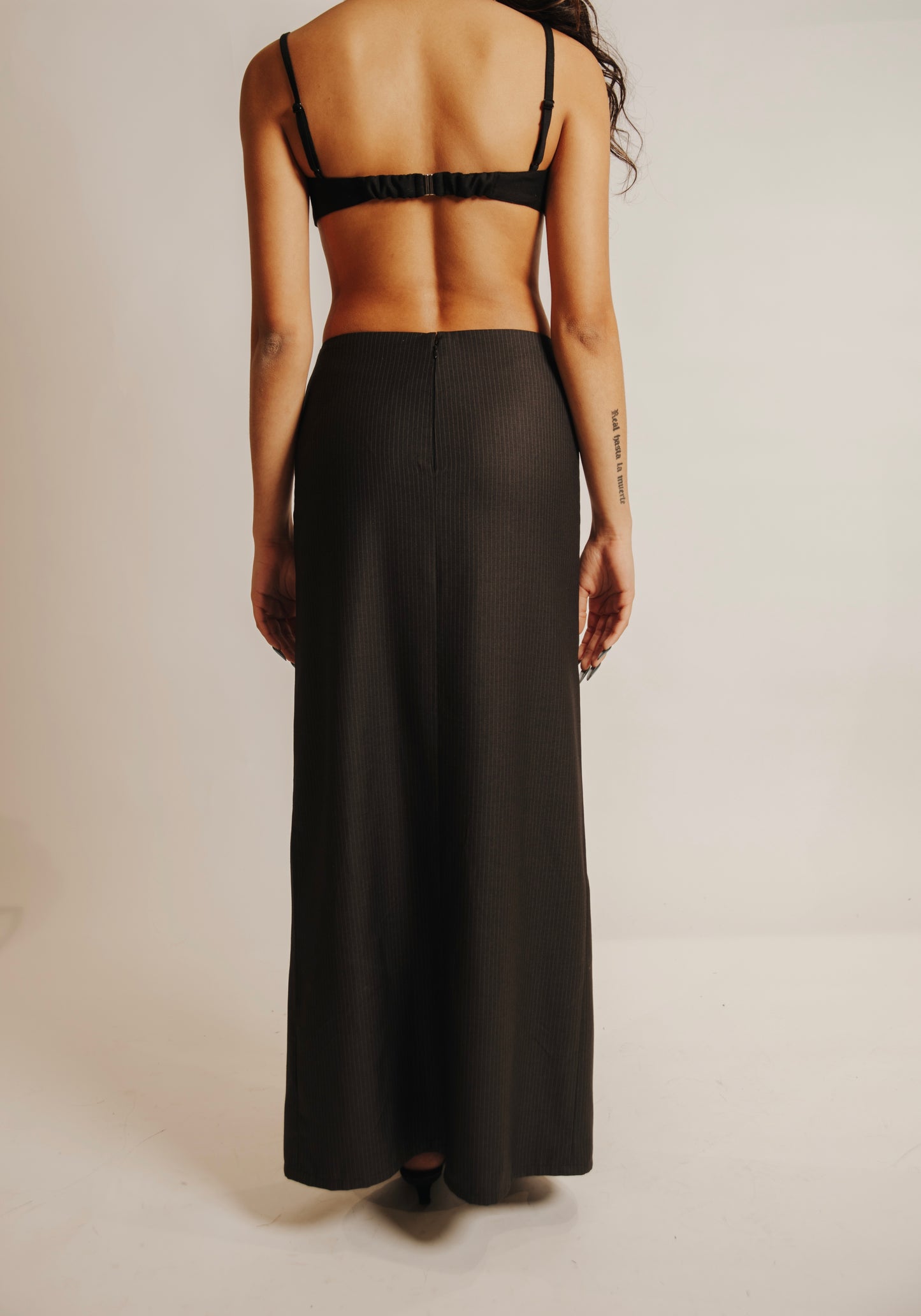 Pinstriped long skirt