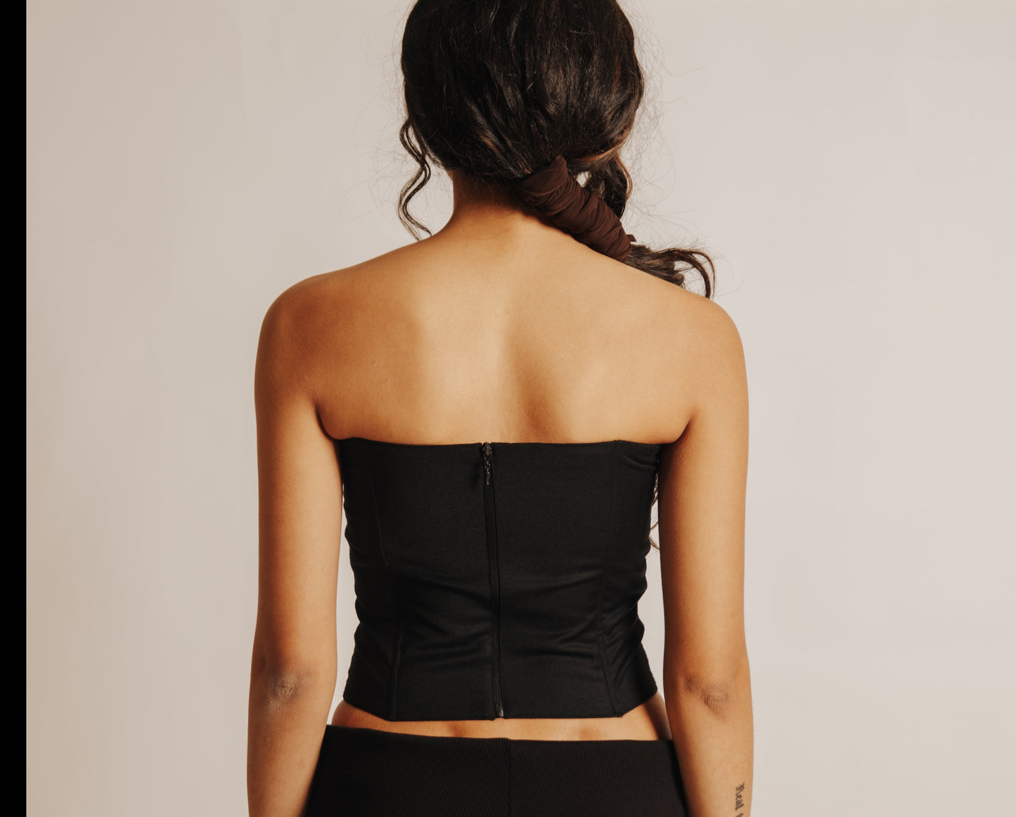 Black wool corset