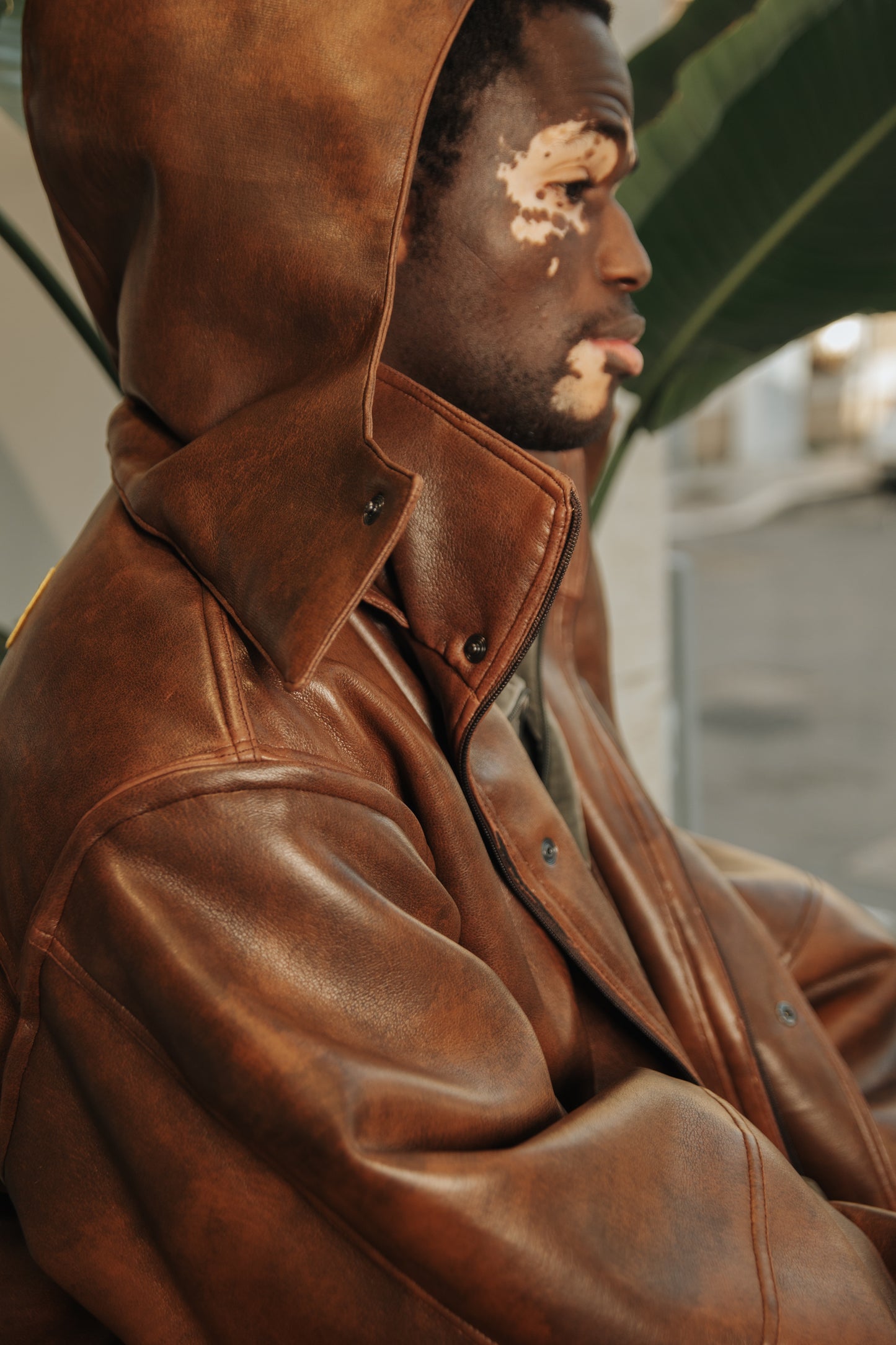 Vegan leather bomber