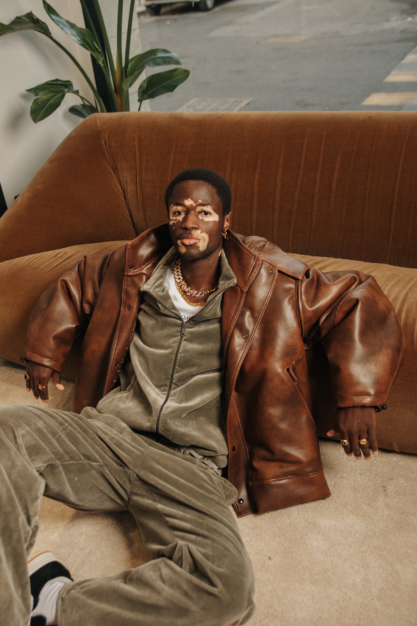 Vegan leather bomber