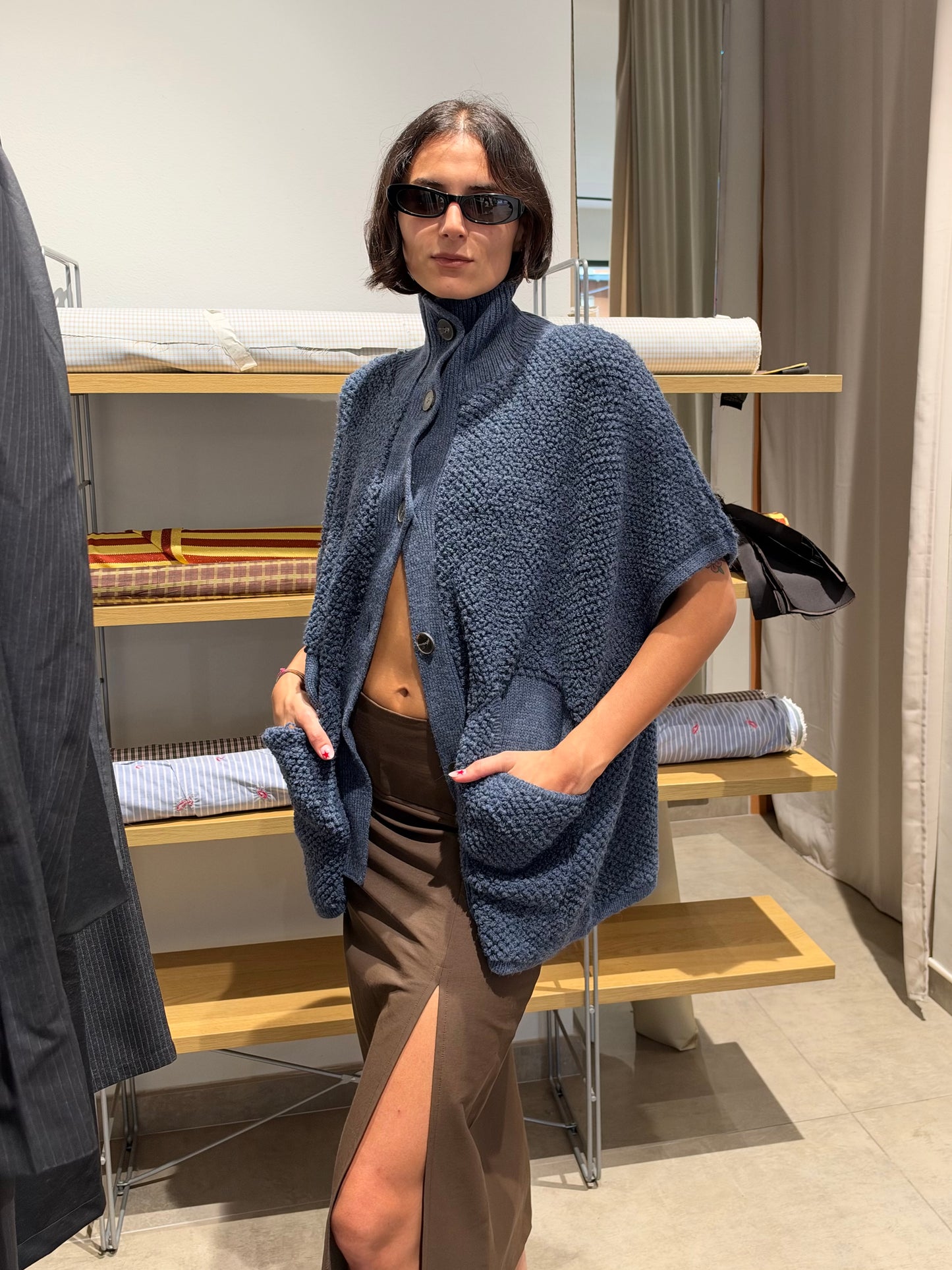 Blue Cape Cardigan
