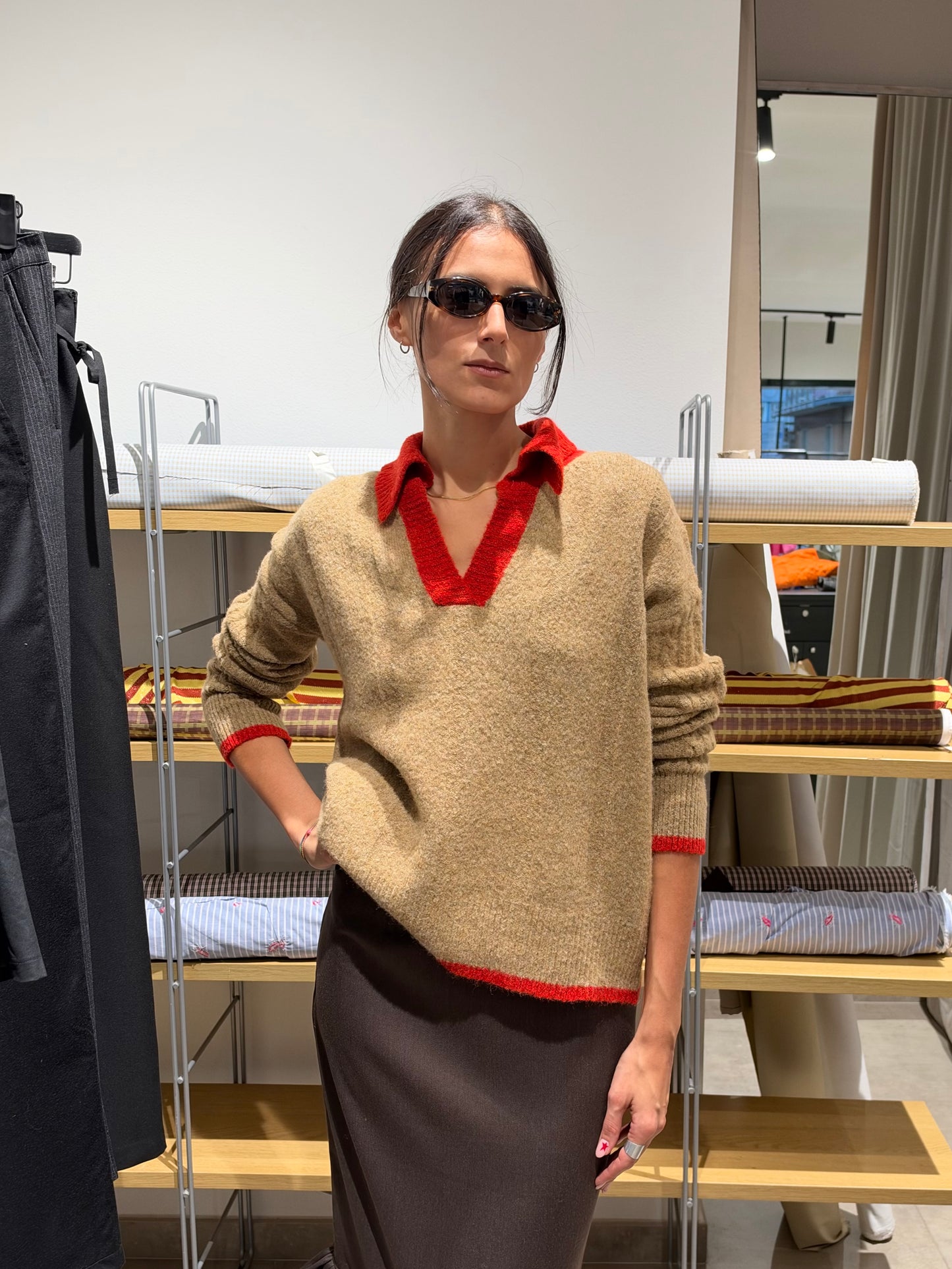 Polo knit - Camel