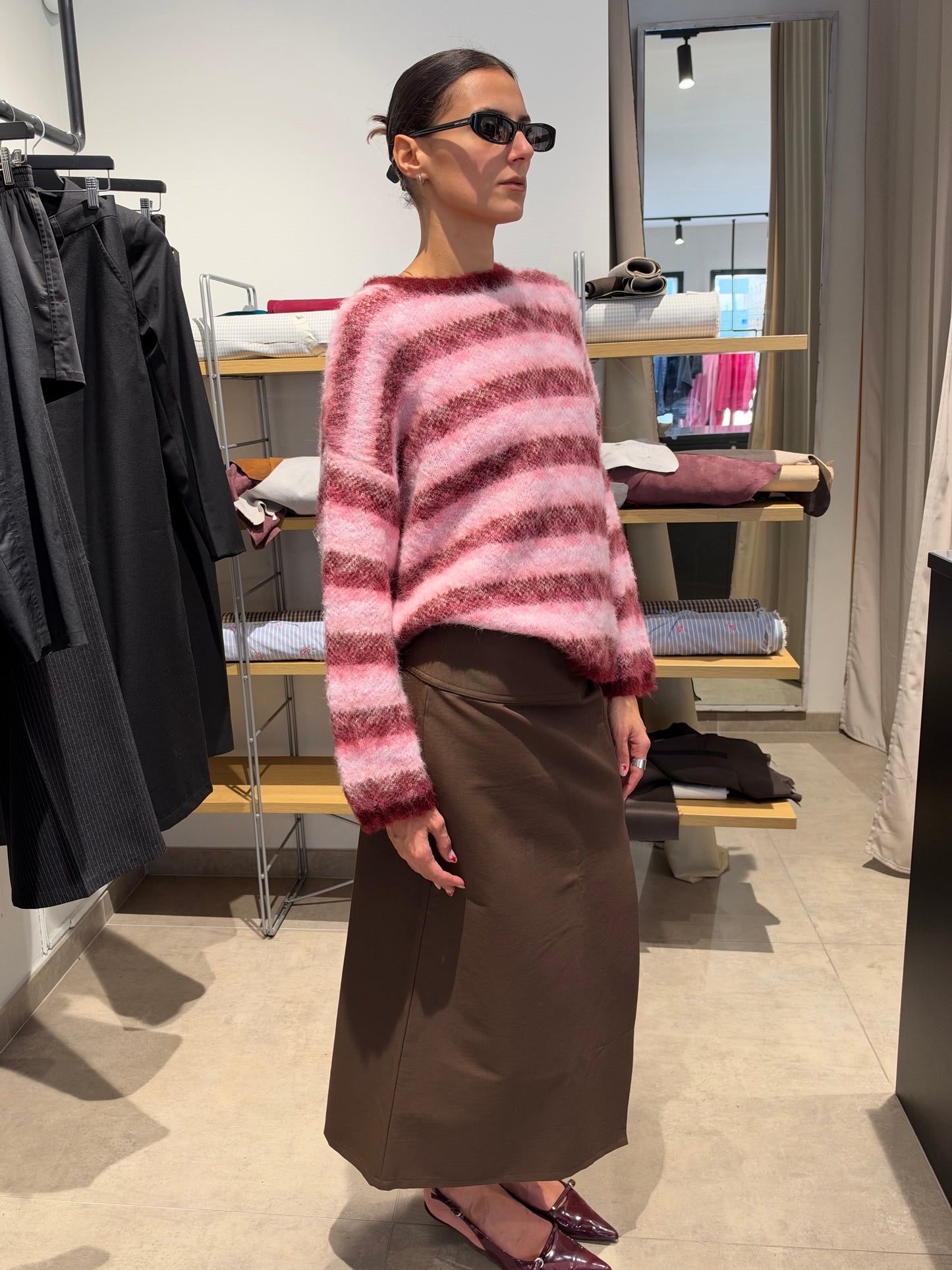 Pink Striped Knit