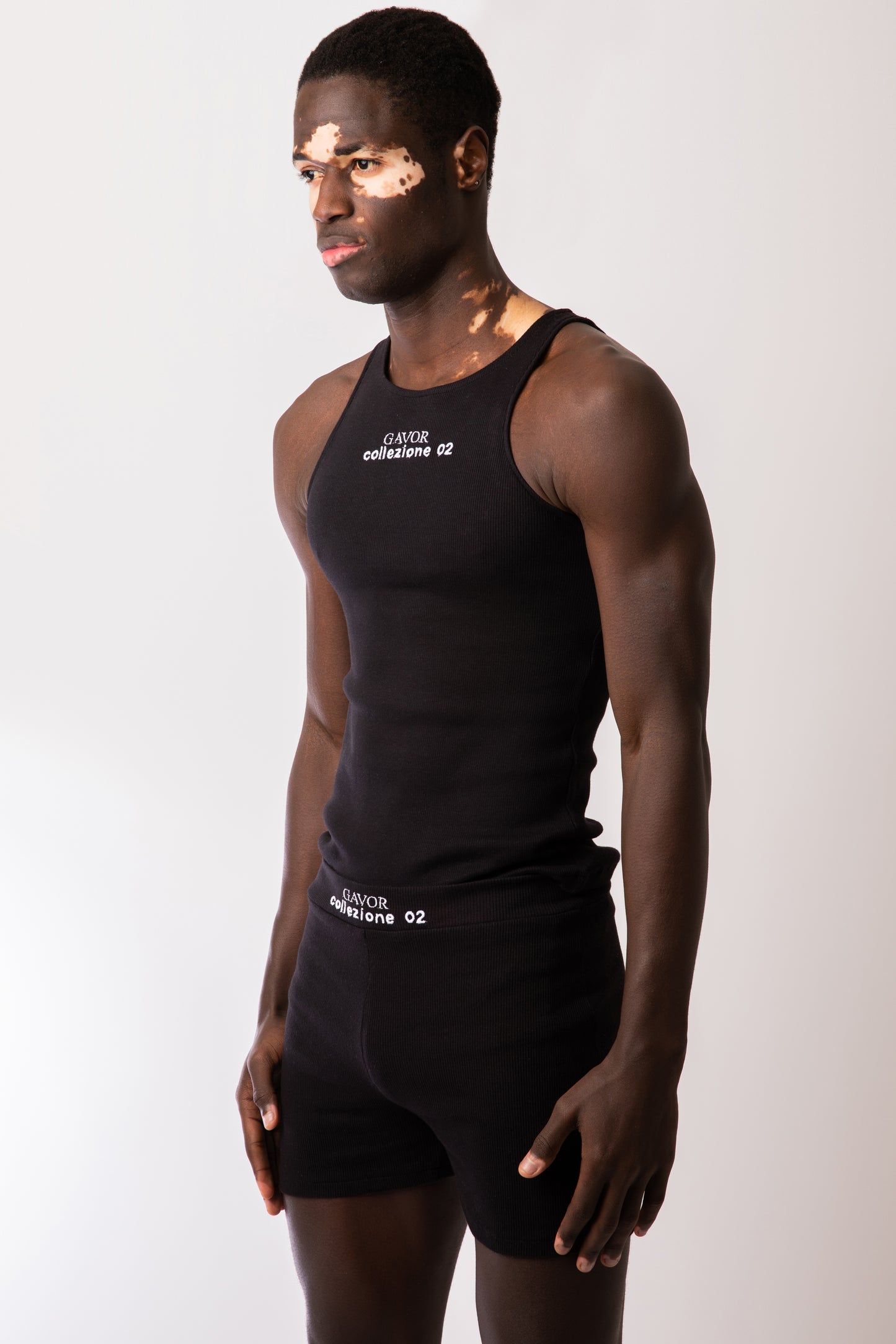 Basic long tank top Black