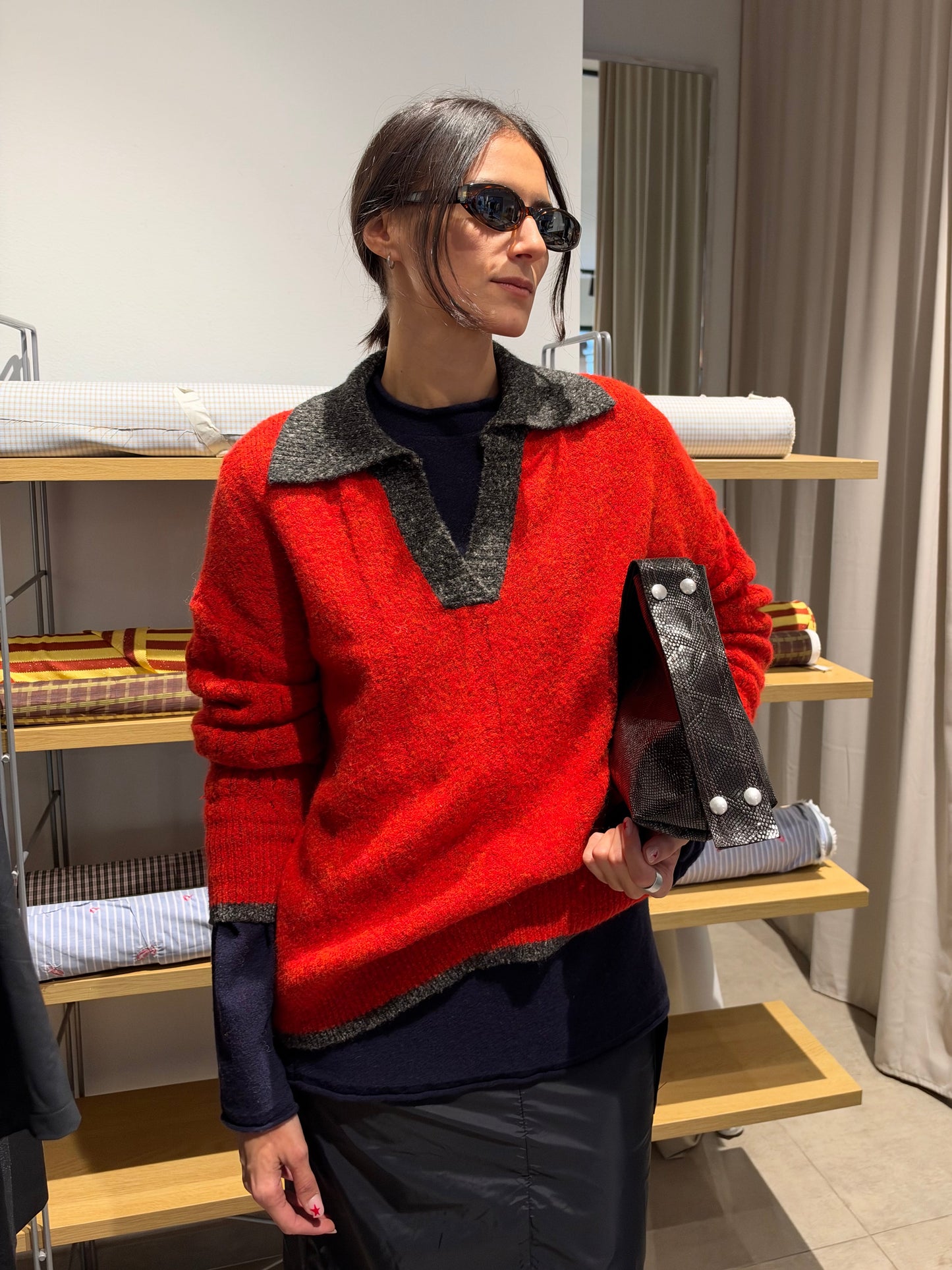 Polo knit - Red