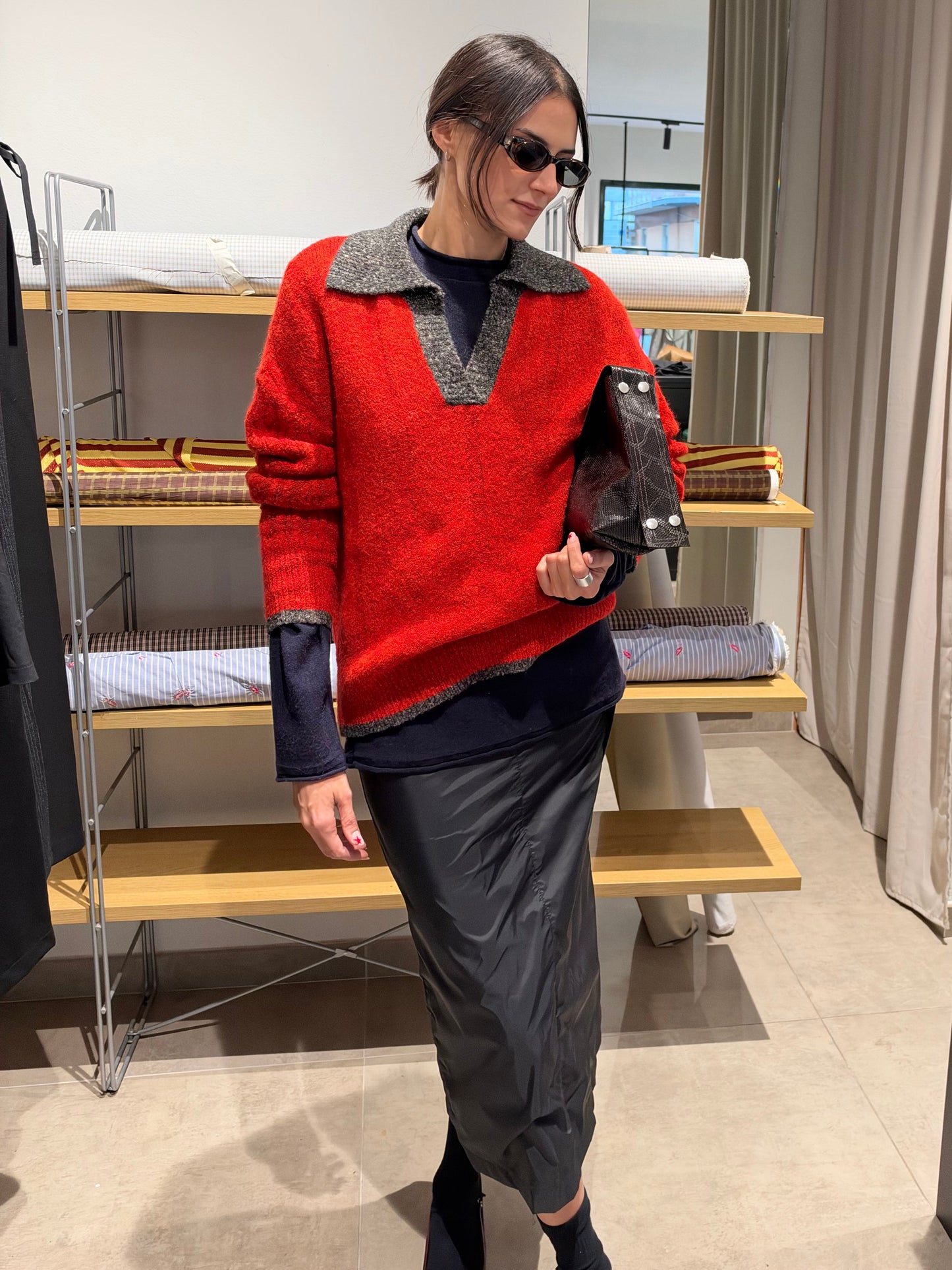 Polo knit - Red