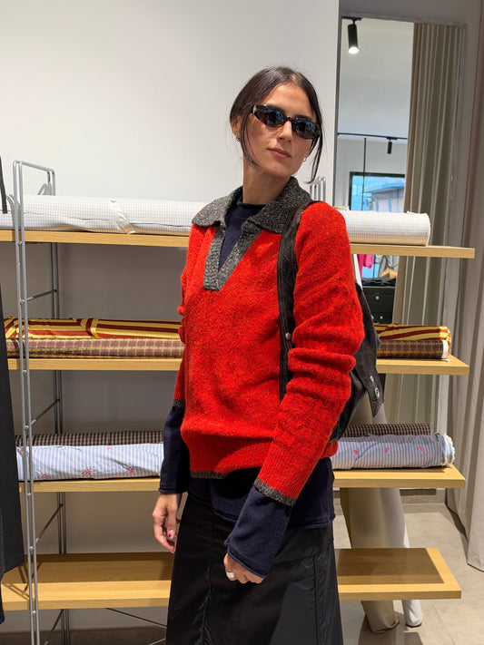 Polo knit - Red