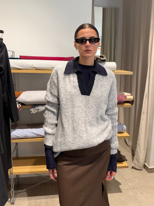 Polo knit - Light grey
