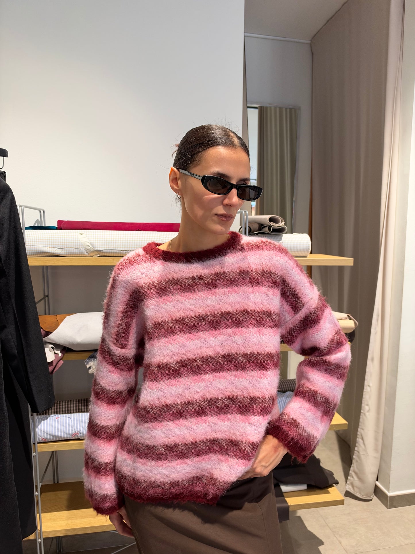 Pink Striped Knit