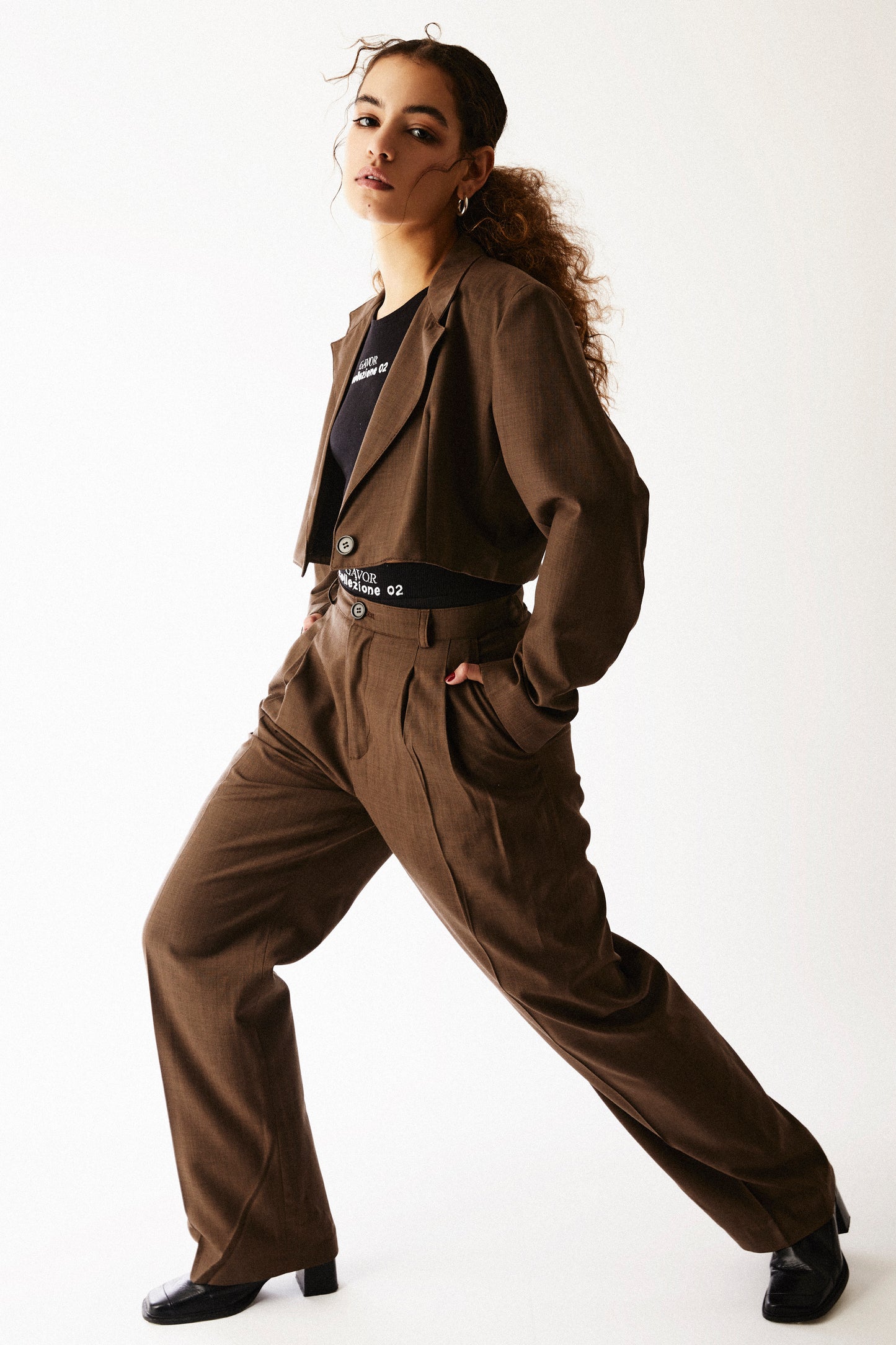 Brown suit pants